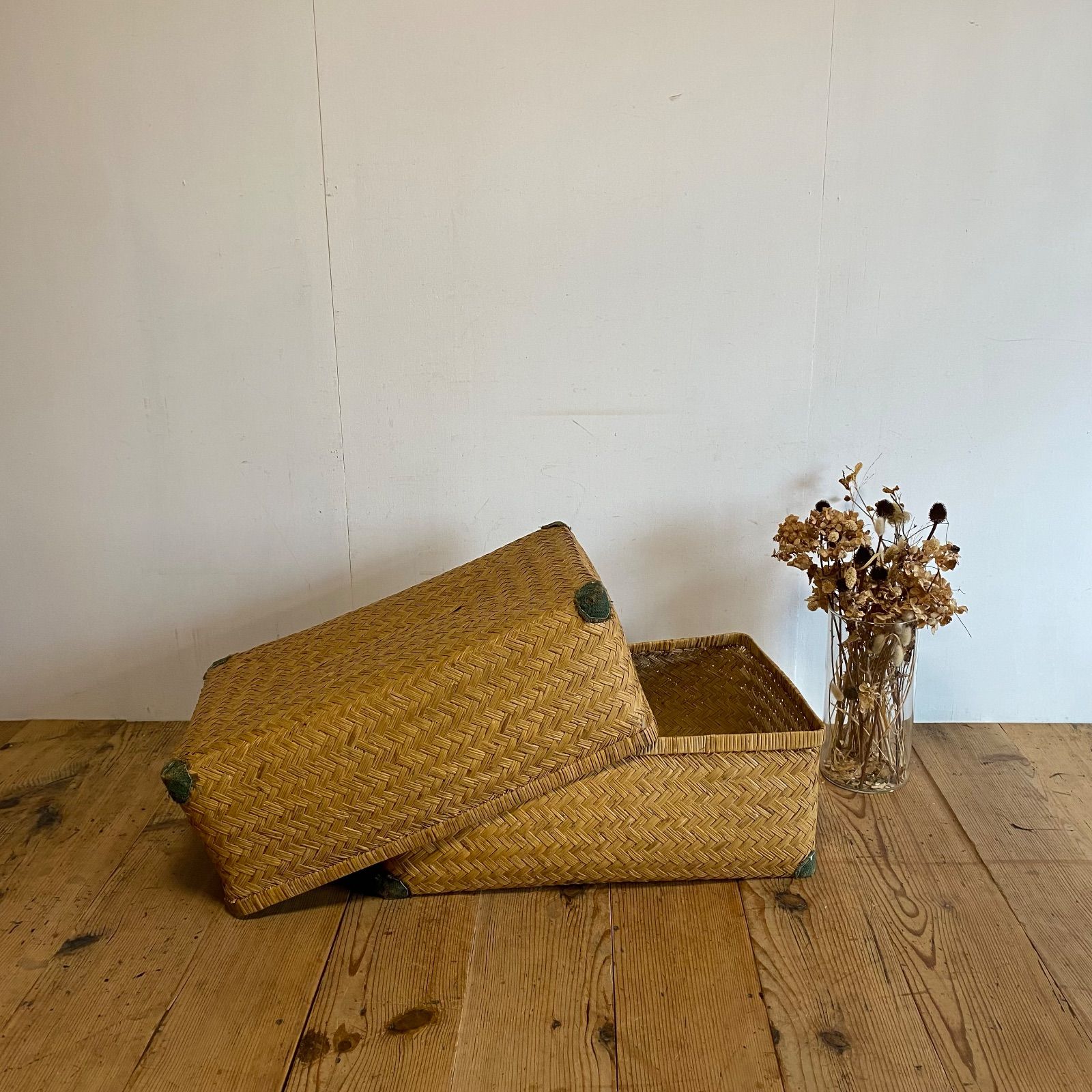 アンティーク 古道具 行李 柳行李 竹編み かご 収納 バスケット 古民具