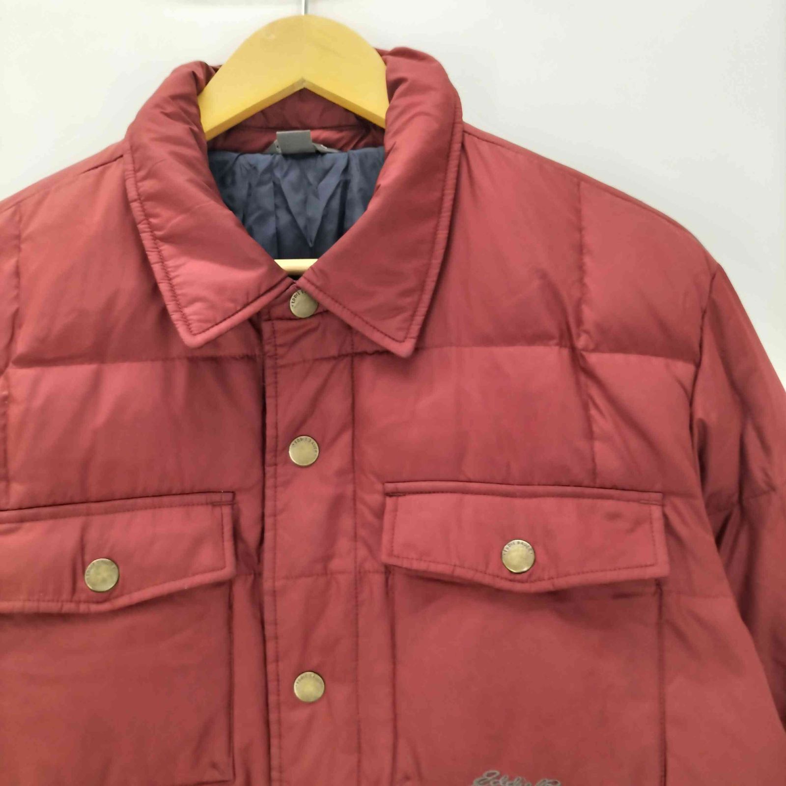 エディーバウアー Eddie Bauer ロゴ 刺繍 ダウン フェザー シャツ 