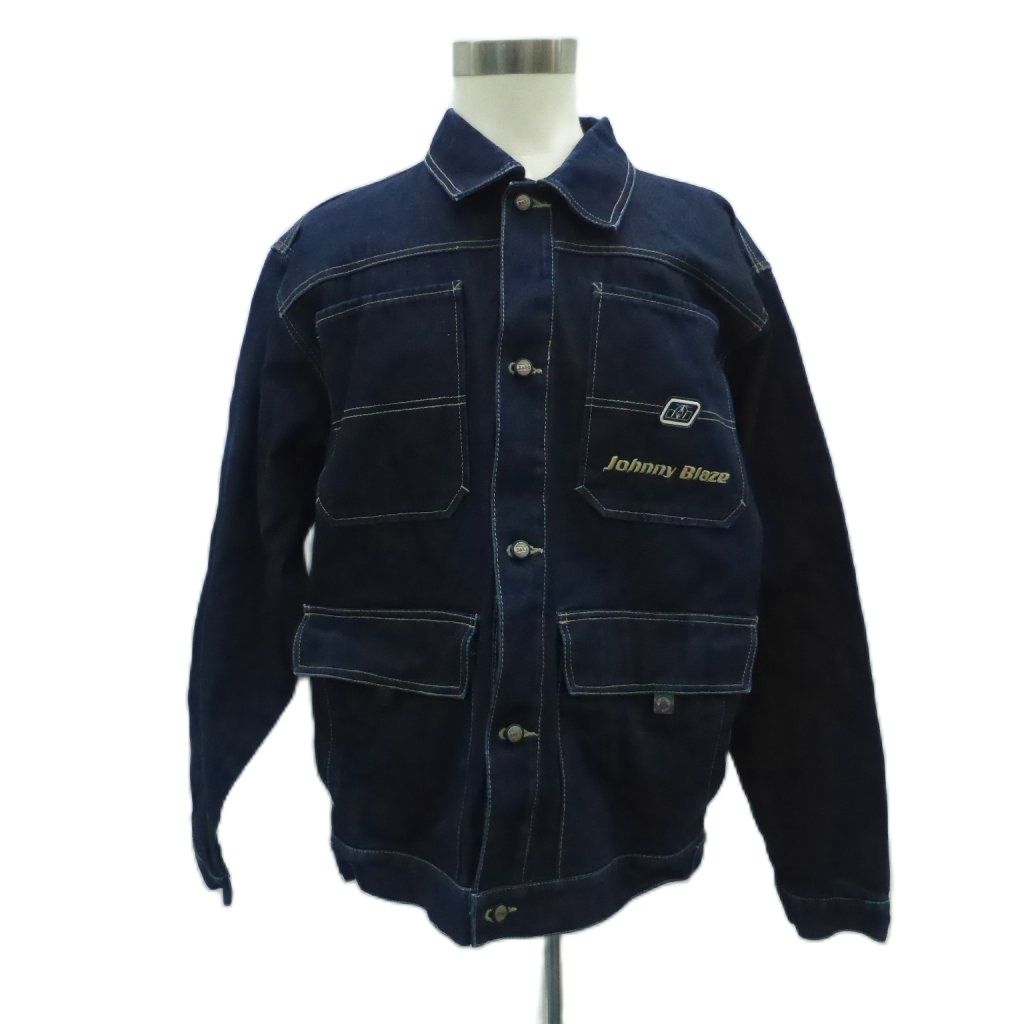 ジョニーブレイズ Johnny Blaze デニムジャケット Gジャン ジージャン ミドル丈 L 紺 ネイビー HO 40 GY 61