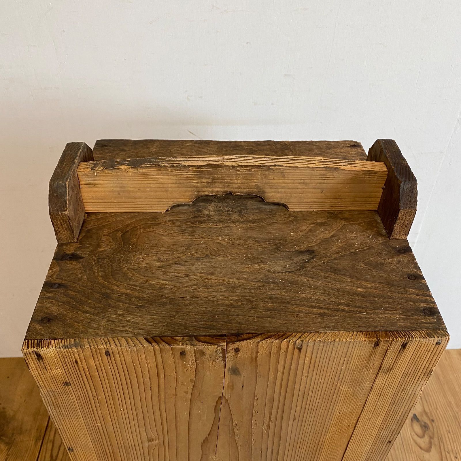 アンティーク 仕切り棚 チェスト 食器棚 書類棚 無垢材 無塗装 y387