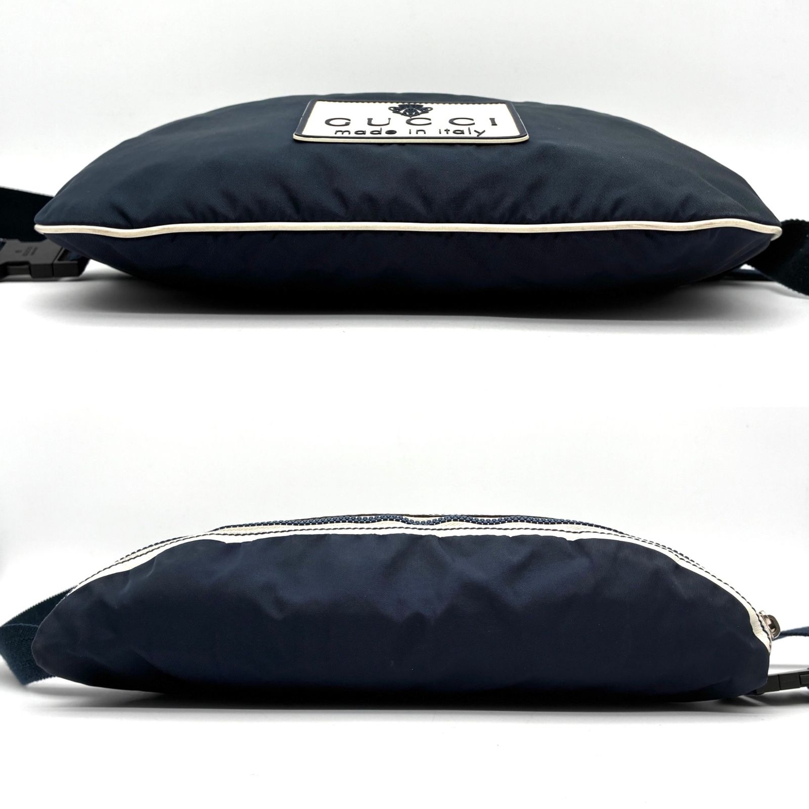 GUCCI ネイビー ナイロンポーチ　美品！ GUCCI ネイビー ナイロンポーチ 美品！