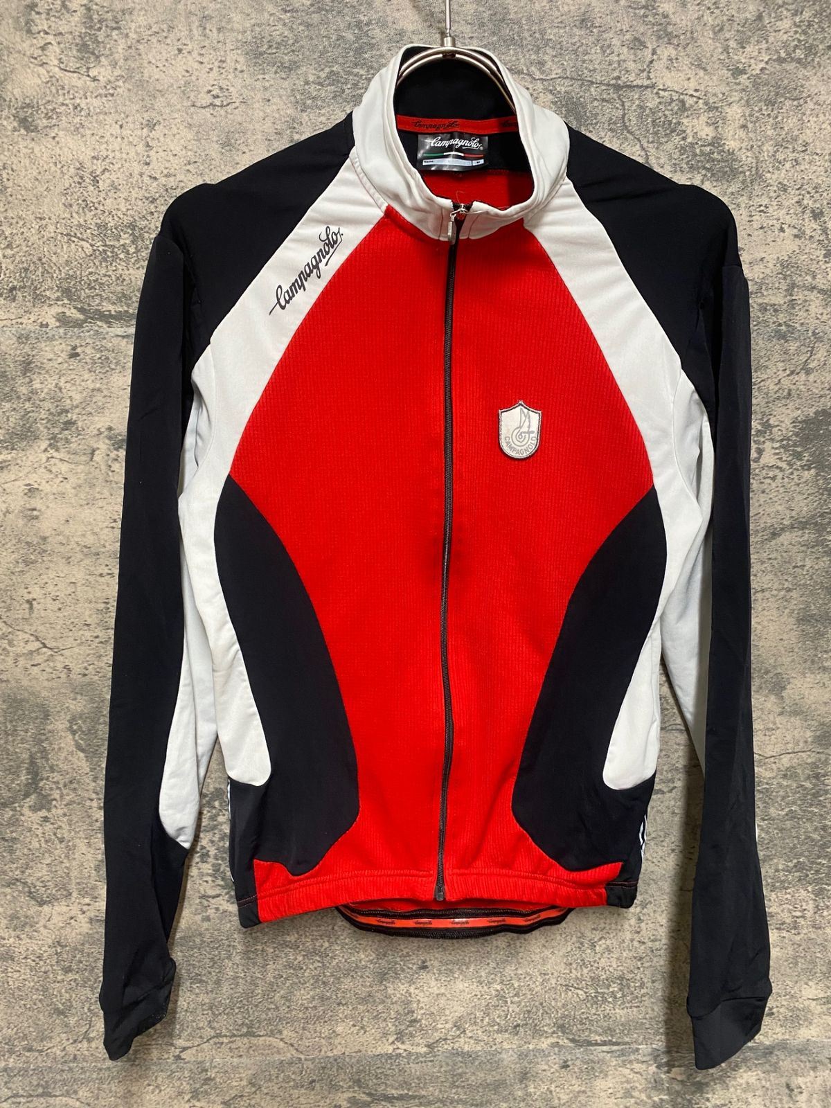 JP397 カンパニョーロ Campagnolo 長袖 サイクルジャージ 赤 白 黒 M