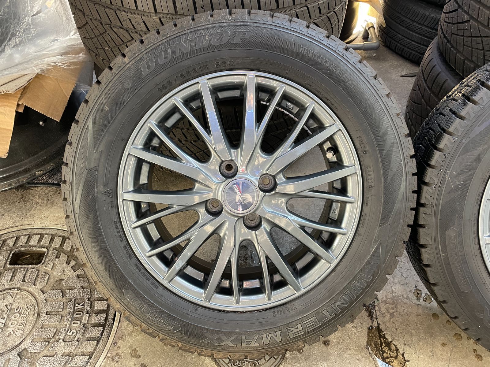  WEDS RAVRION アルミホイール 15インチ 5 J 42 PCD 100 4 H＆スタッドレス WINTER MAXX WM 02 185 65 R 15 品 4本セット 菅77 15インチ タイヤ ホイールセット