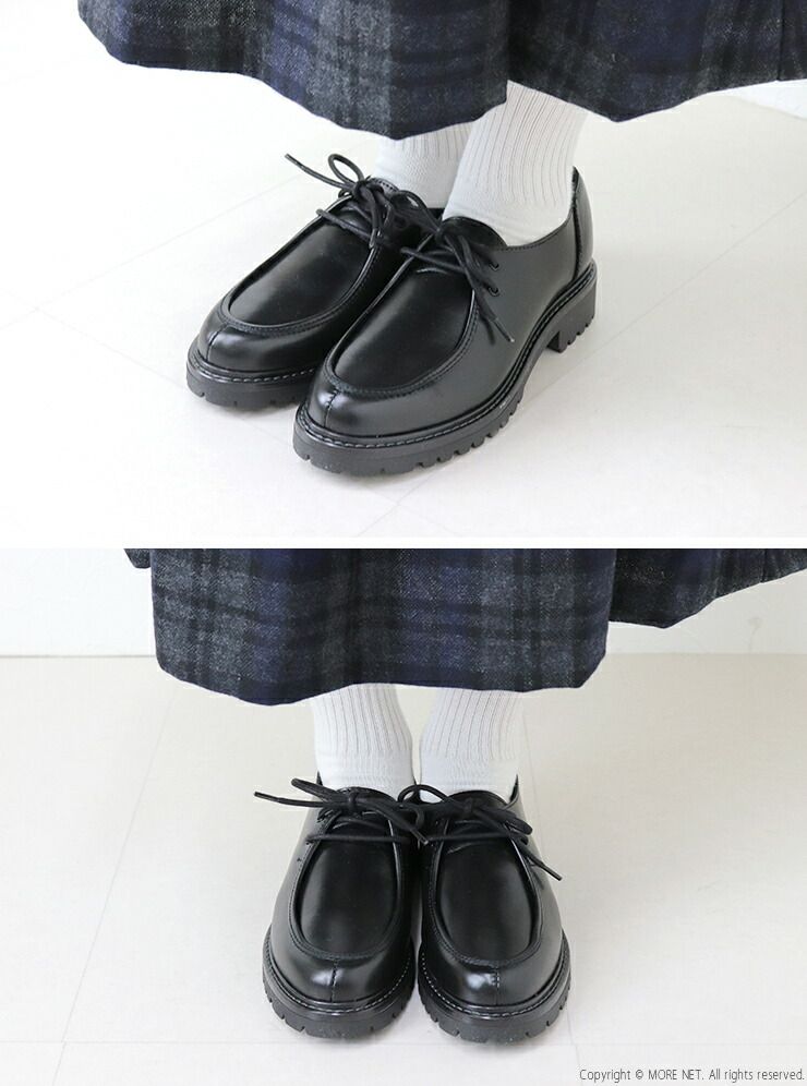  エネス ENESS レザーチロリアンシューズ ST-5709 牛革 厚底 レースアップ ローヒール レディース 2025秋冬 フラットシューズ バレエシューズ パンプス