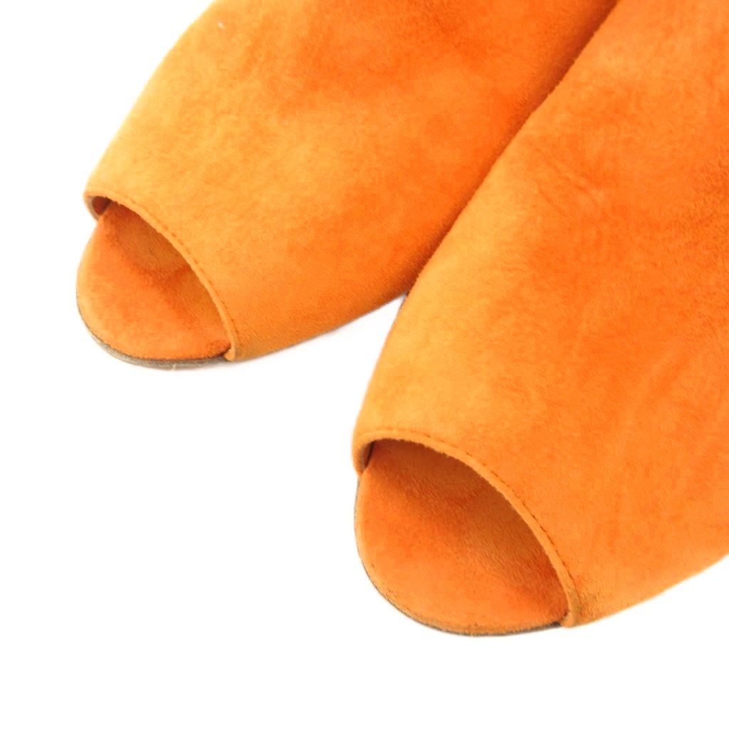  セルジオロッシ Sergio rossi ミュール ハイヒールサンダル スエード 35.5 オレンジ GV GY 62 ミュール サンダル ミュール