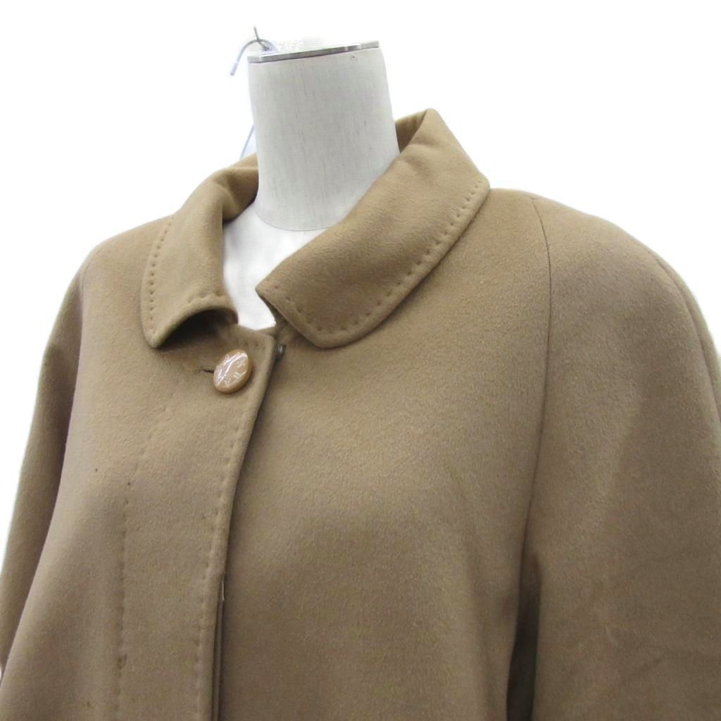 バルマン BALMAIN ステンカラーコート カシミヤ シルク 9 キャメル