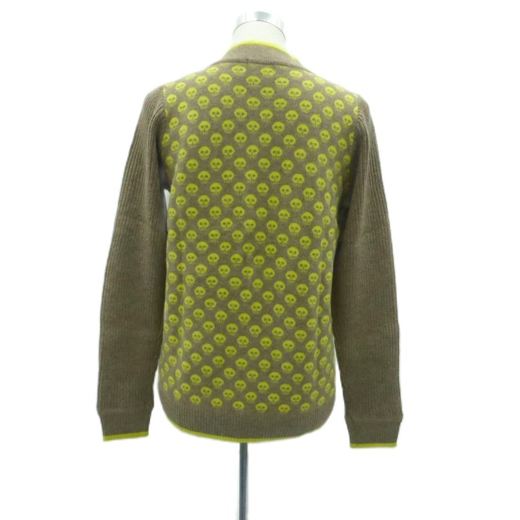 パーリーゲイツ PEARLY GATES ゴルフウエア ニット ジャケット スタンド M 2 イエロー 黄色 スカル柄 ドクロ柄 HO 13 GY 61