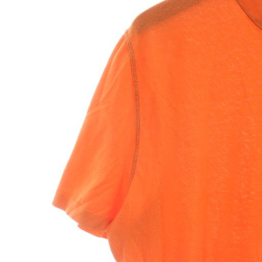 【中古】エルメス HERMES Tシャツ カットソー 半袖 クルーネック Hロゴ パンチング L オレンジ /XZ メンズ エルメス HERMES Tシャツ カットソー 半袖 クルーネック Hロゴ