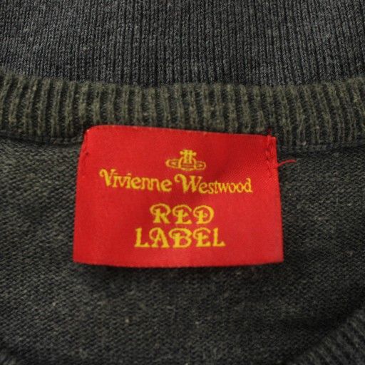  ヴィヴィアンウエストウッドレッドレーベル Vivienne Westwood RED LABEL カーディガン ニット 長袖 クルーネック オーブ 刺繍 グレー XZ その他 トップス