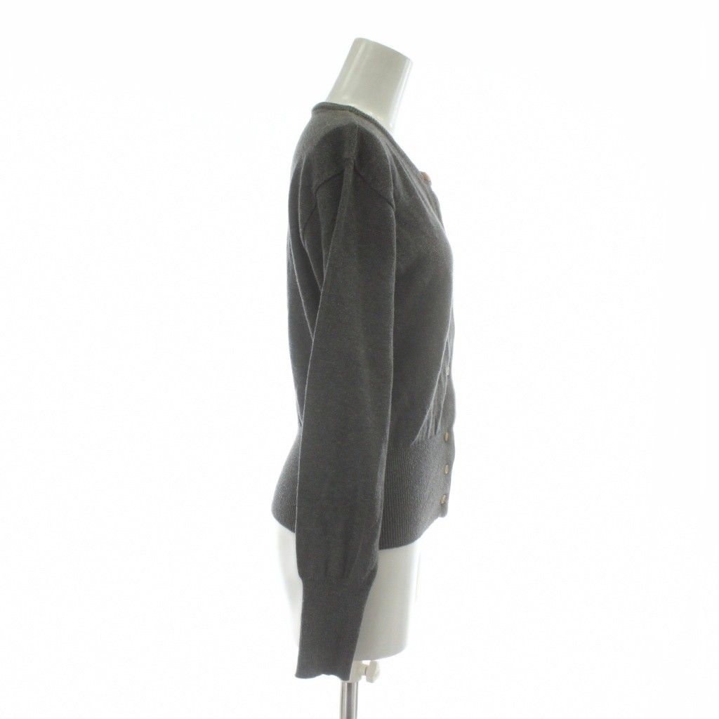 ヴィヴィアンウエストウッドレッドレーベル Vivienne Westwood RED LABEL カーディガン ニット 長袖 クルーネック オーブ 刺繍 グレー XZ