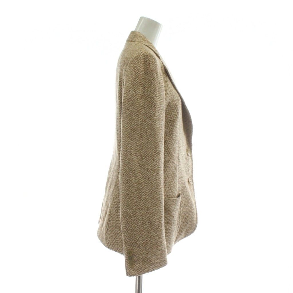 マックスマーラ MAX MARA テーラードジャケット ウール シルク混 シングル 2 B 総裏地 センターベント ヘリンボーン 40 M 茶色 ブラウン XZ