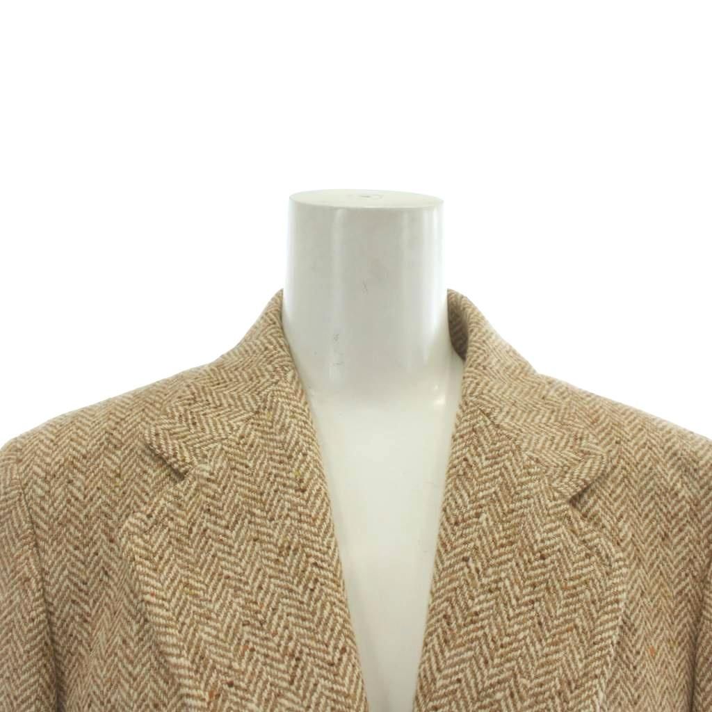  マックスマーラ MAX MARA テーラードジャケット ウール シルク混 シングル 2 B 総裏地 センターベント ヘリンボーン 40 M 茶色 ブラウン XZ その他 トップス
