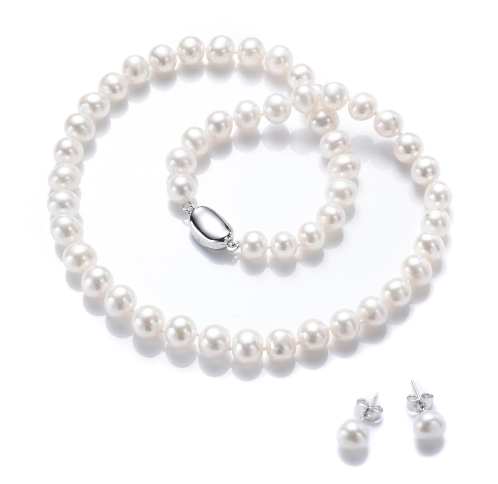 つやたま 品質 本真珠ネックレス＆ピアスセットorイヤリングセット 大粒 8 mm 冠婚葬祭用