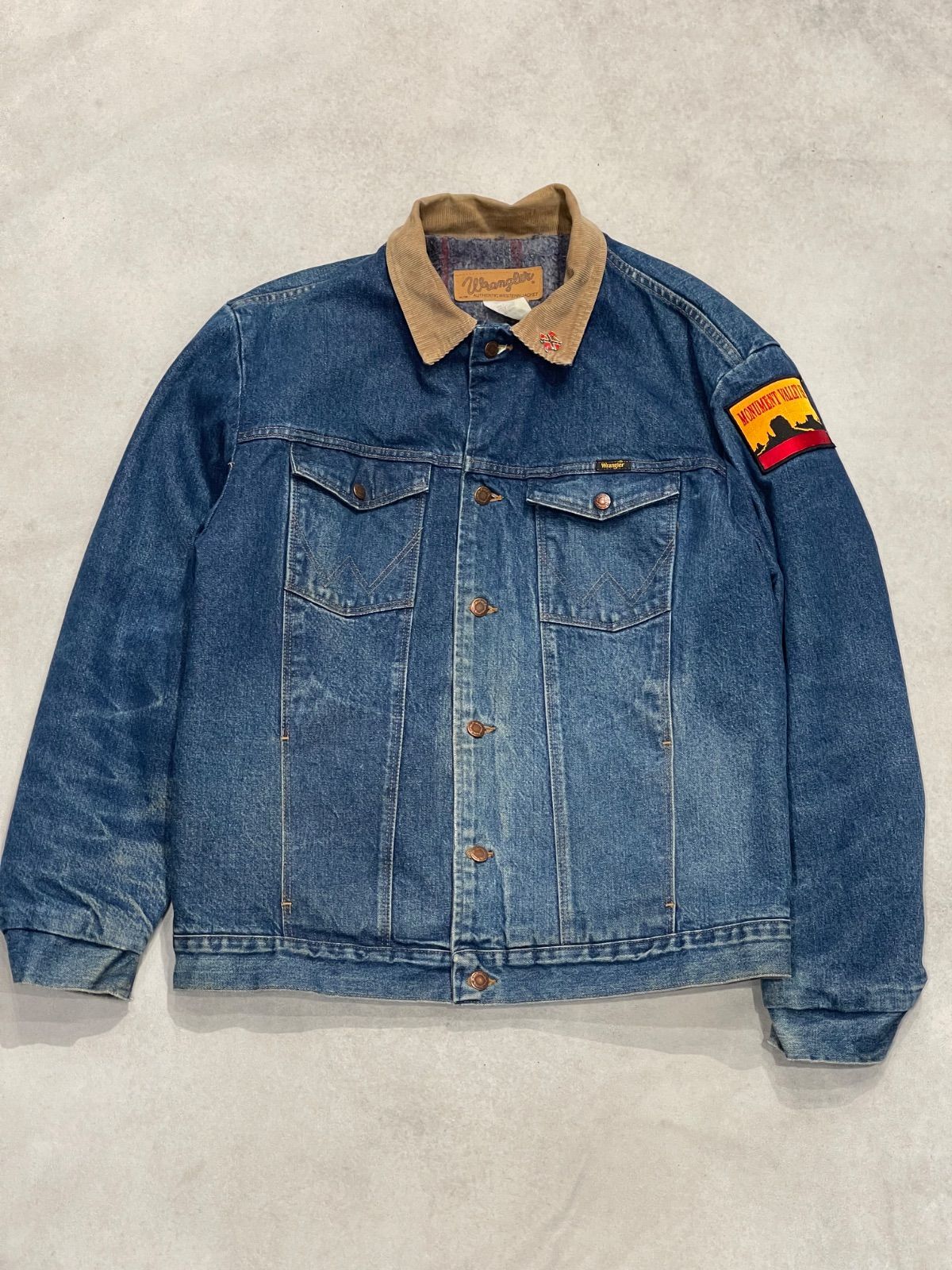 Wrangler デニムジャケット　裏地ブランケット　 コーデュロイ襟 80's / Wrangler Denim Jacket 】ラングラー デニムジャケット 裏