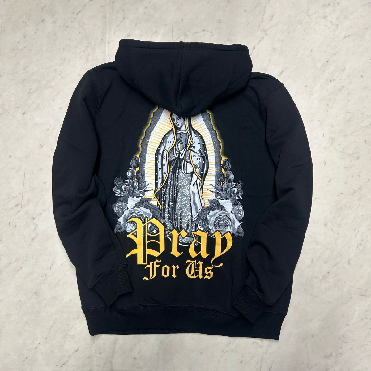 LA発 Our Lady 聖母 アンダーグラウンド グラフィック ヘビーウェイト Pray For Us プルオーバー パーカー (GFX/Hdy4)