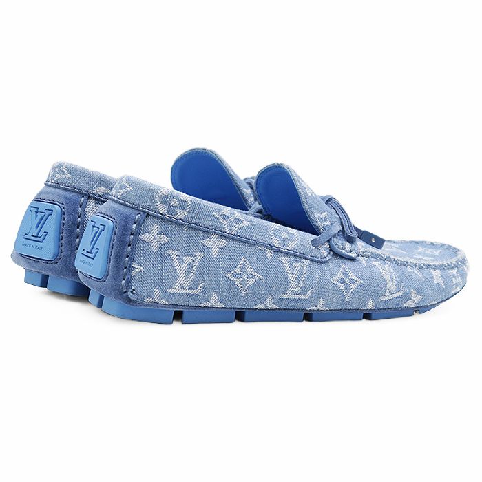 美品　ルイヴィトン　LVロゴ　ローファー　ドライビングシューズ　スニーカー 美品】LOUIS VUITTON ルイ・ヴィトン デニムドライビングシューズ 2023