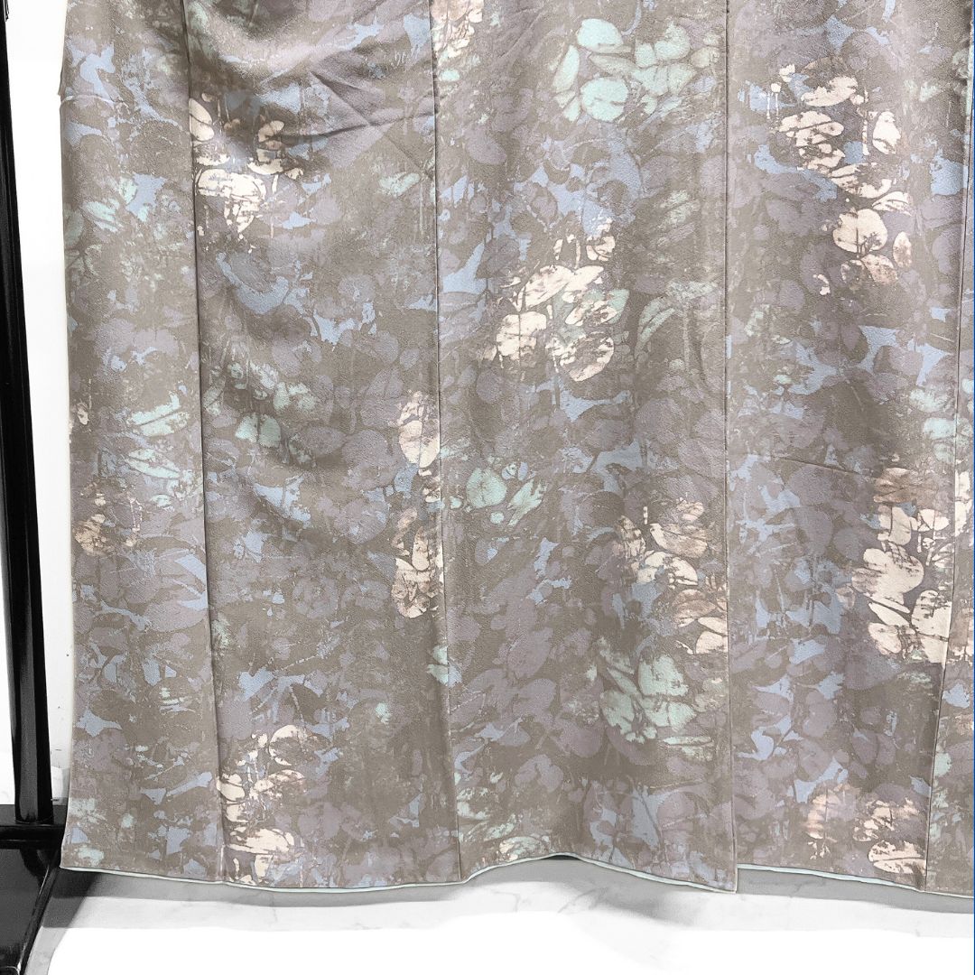  小紋 抽象模様 葉影 お洒落 くすみ 着物 123 b d ms 小紋 着物