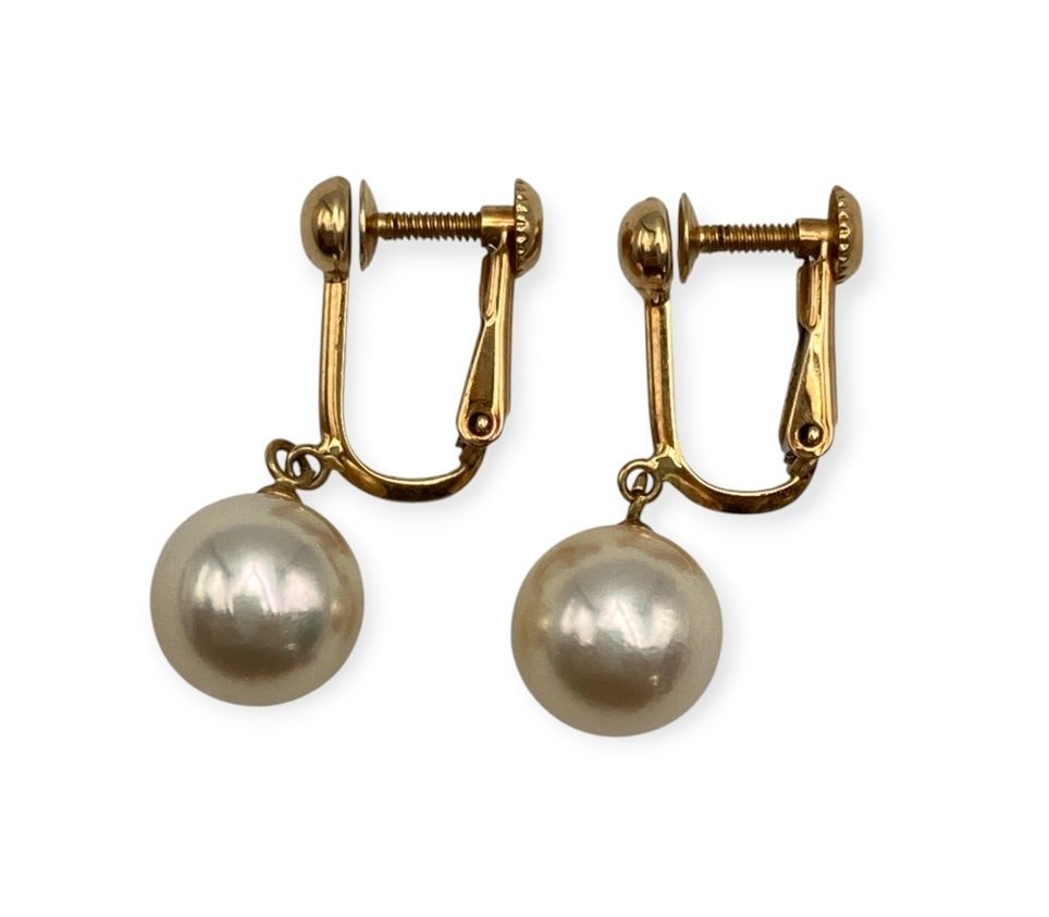 K 18 8 mmパール イヤリング レディース 真珠 ゴールド D 4