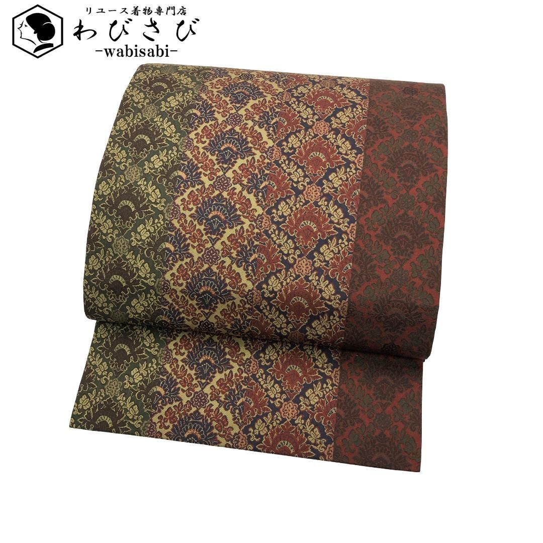 アンティーク柄　京袋帯 京袋帯 如源 アンティーク 美品 チェック - メルカリ