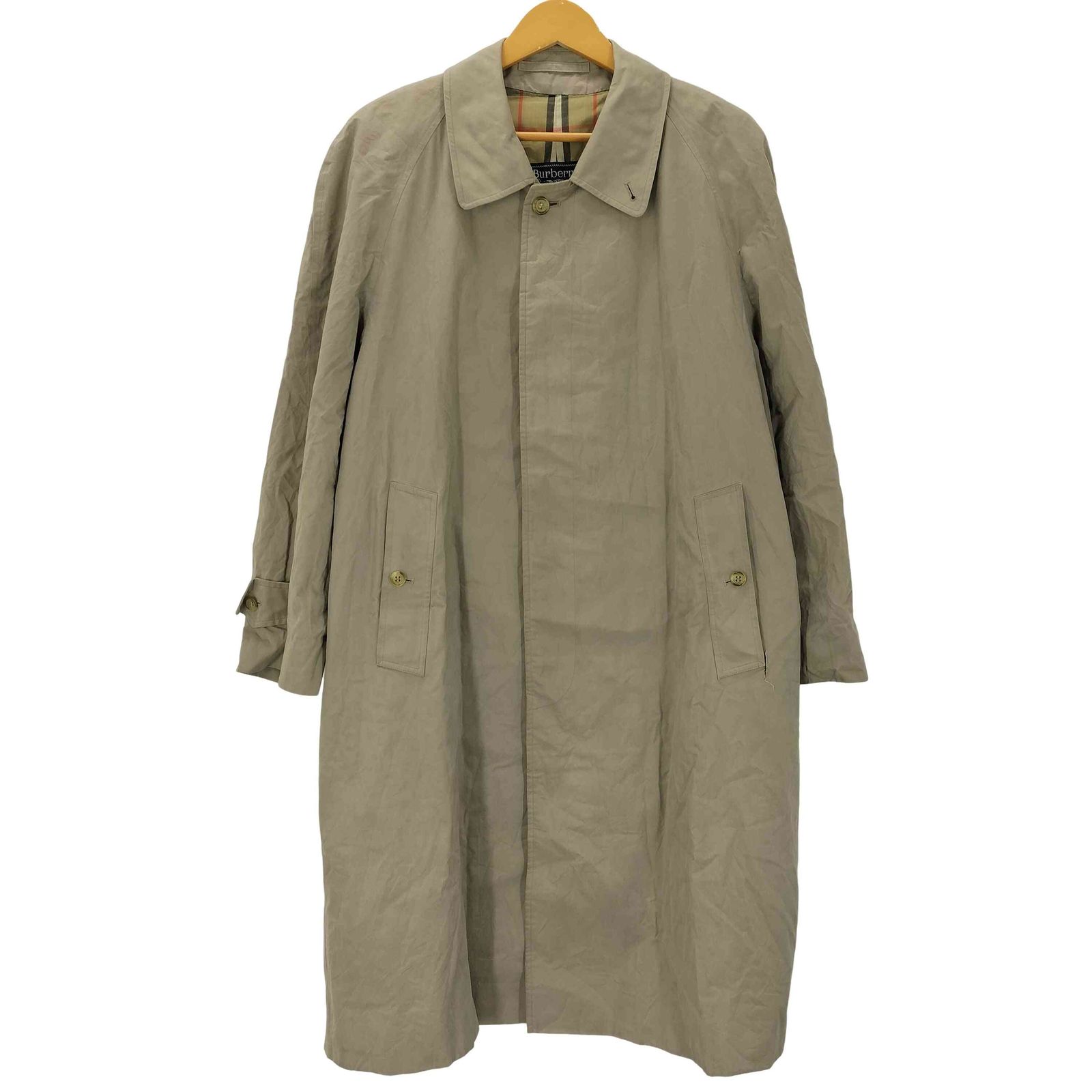 BURBERRYS(バーバリーズ) 90S 裏地ノバチェック バルマカーン ステンカラー コート メンズ  40 SHORT【中古】【ブランド古着バズストア】 バーバリーズ BURBERRYS 90S 裏地ノバチェック バルマカーン ステン