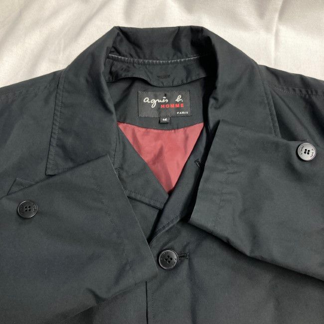 agnes b. HOMME ステンカラーコート ハーフ丈 アウター 2024 無地