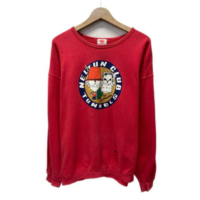 Valentine s House スウェット 90 90年代 長袖 トレーナー クルーネック 裏毛 プリント ねるとんクラブ とんねるず C NTV 古着
