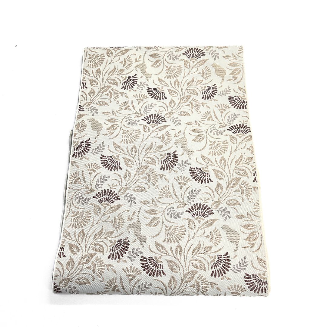 未着用 名古屋帯 松葉仕立て 洗える着物 猫 唐花草 着物 123 b d ms