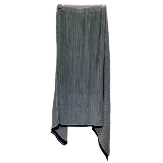 ISSEY MIYAKE スカート ヘムスカート ロング丈 レイヤード風 無地 ウエストゴム プリーツ ストレッチ ドメスティック 古着