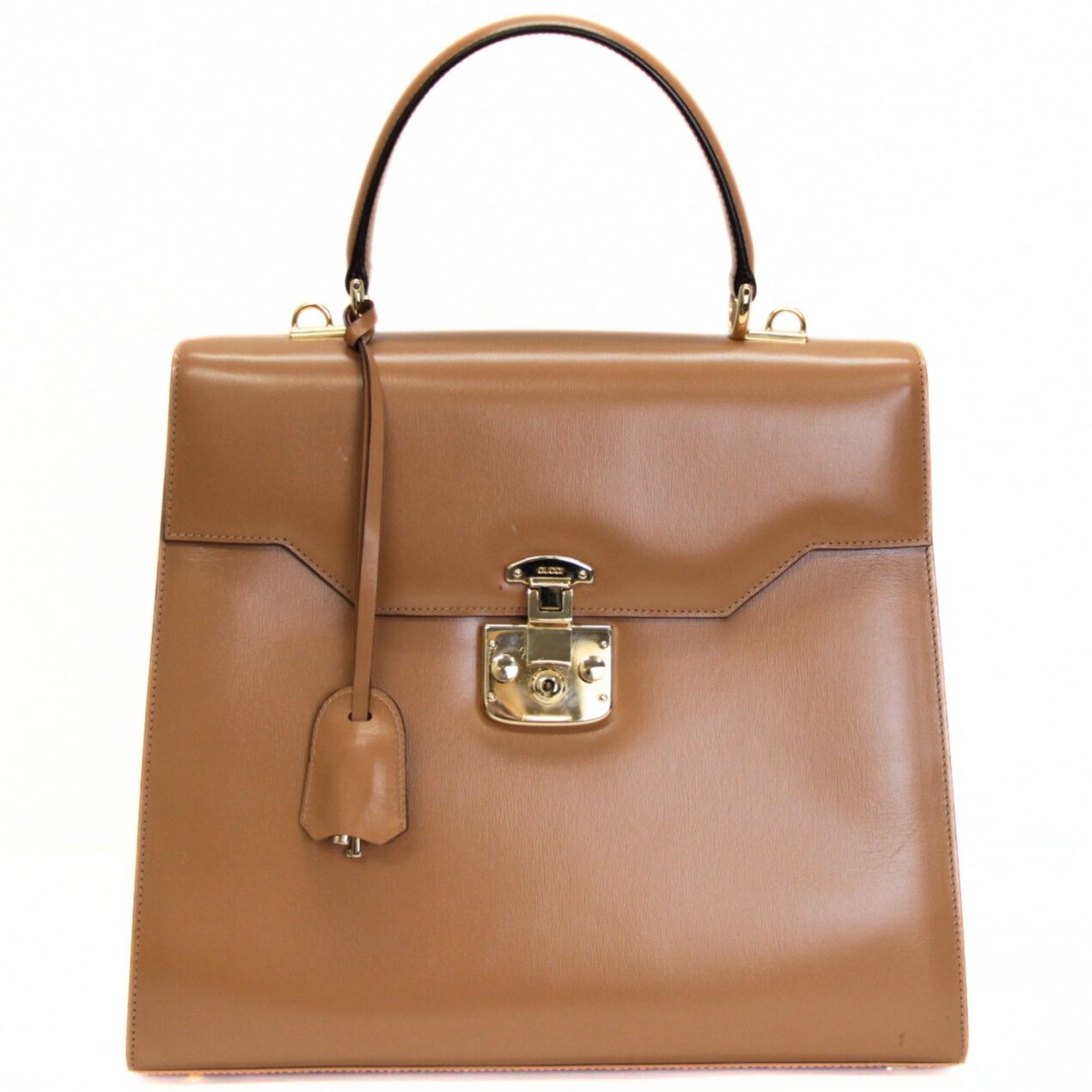 グッチ GUCCI レディロック ハンドバッグ レザー キャメル 【72917 
