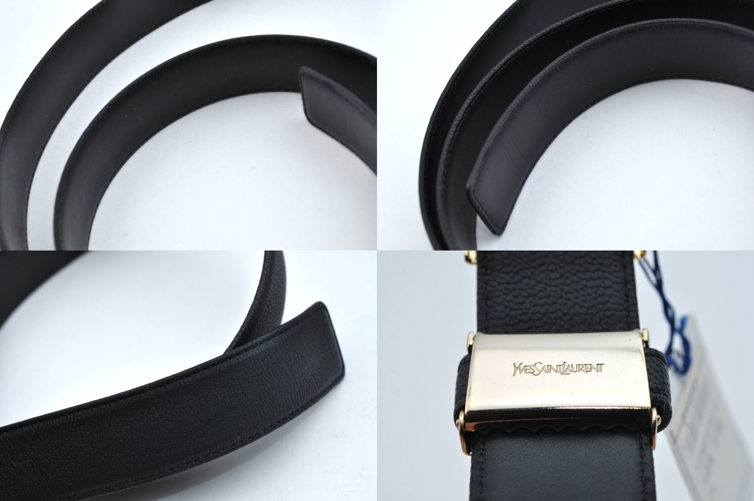  YVES SAINT LAURENT イヴサンローラン ベルト レザー 113 cm 44.5 ブラック 箱 4511 N ベルト 小物