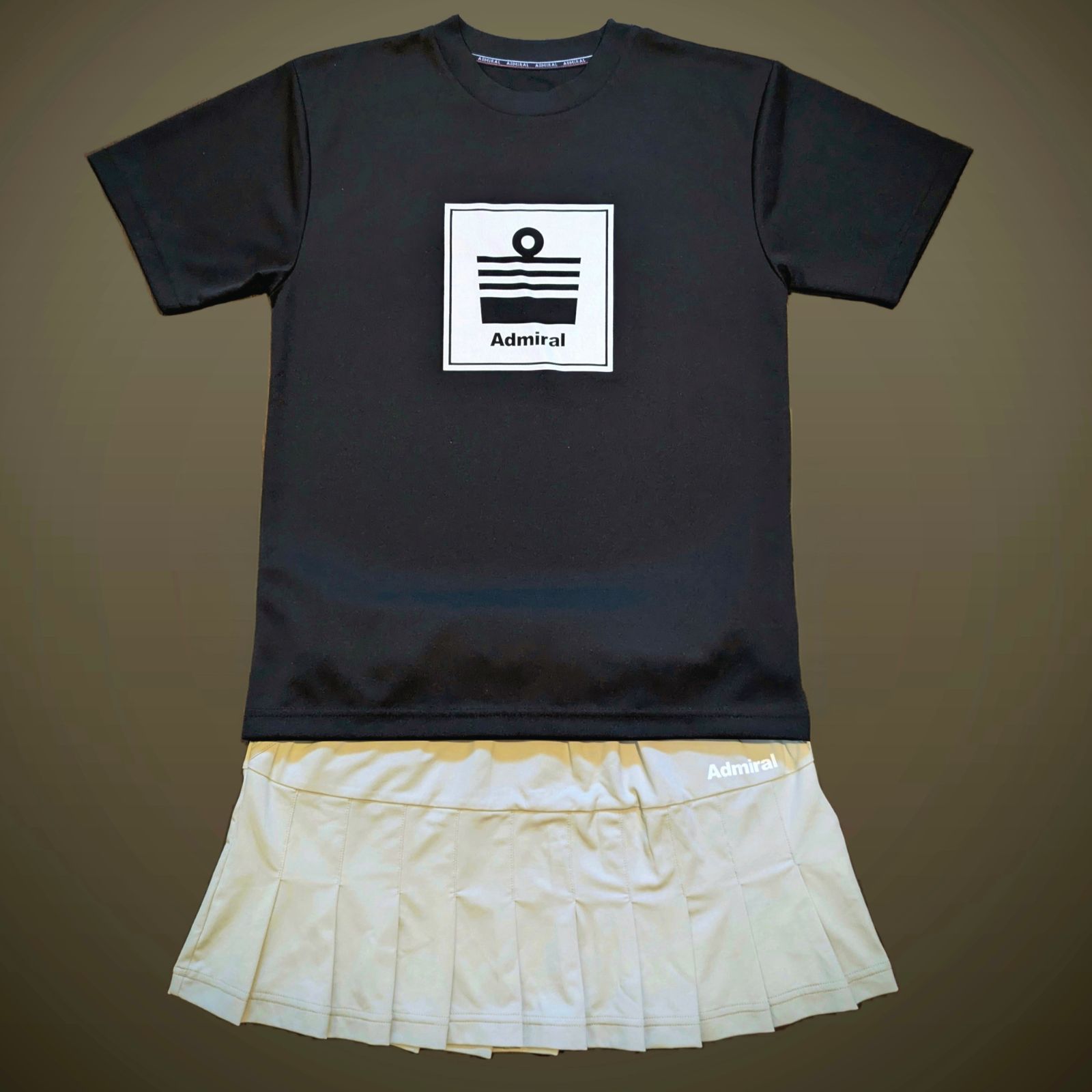 Admiral アドミラル テニス ウェア シャツ Lサイズ 中古美品 黒白