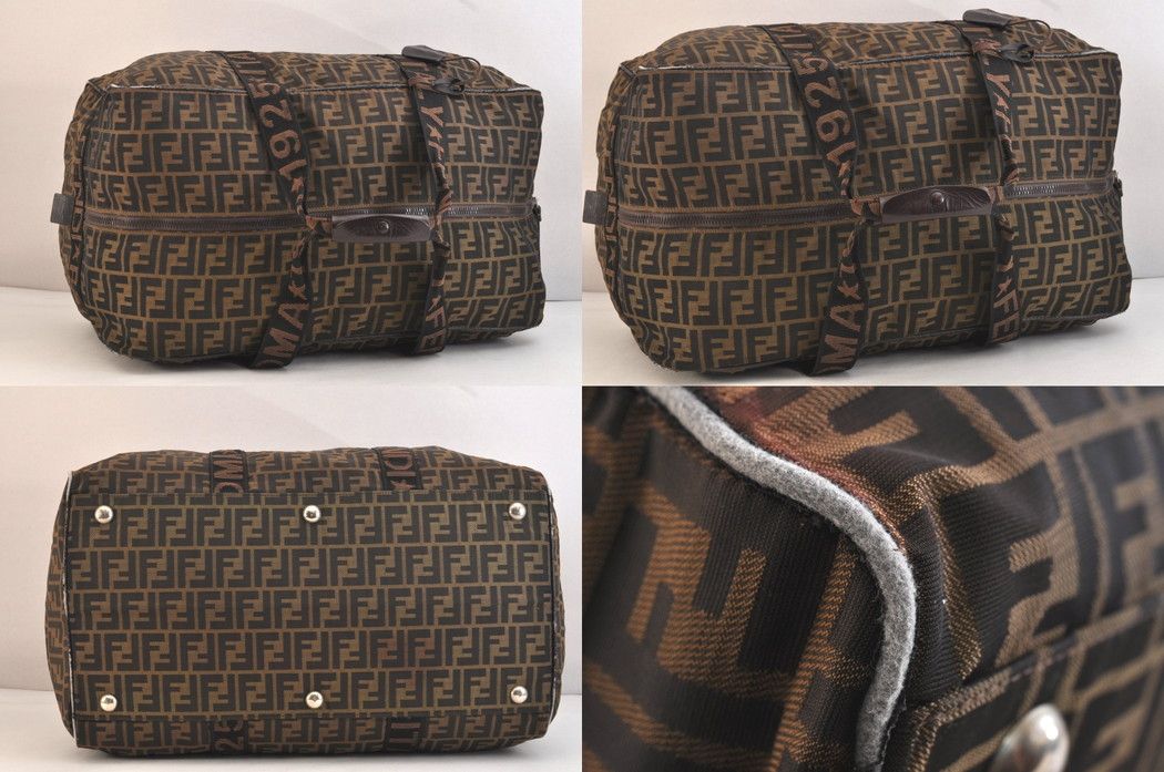  FENDI フェンディ ズッカ柄 トラベルボストンバッグ ナイロン レザー ブラウン ブラック 4911 N クラッチバッグ バッグ