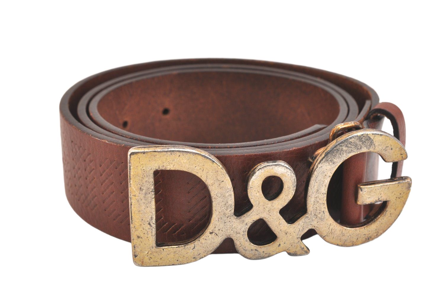 DOLCE-GABBANA ドルチェ-ガッバーナ ロゴ バックル ベルト レザー 96-106 cm 37. 8-41. 7 ブラウン 5012 N