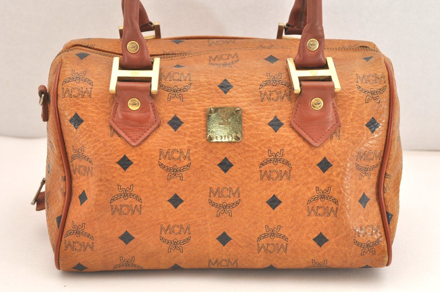 MCM エムシーエム ヴィセトス レザー 2 Way ショルダー ボストンハンドバッグ 財布 ブラウン 5087 N