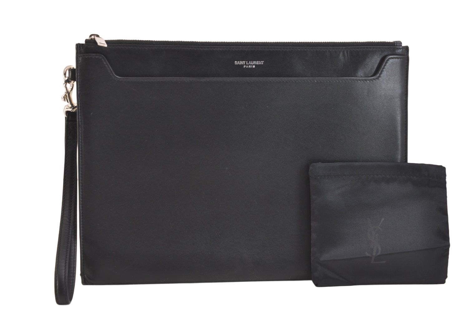 SAINT LAURENT サンローラン クラッチハンドバッグ 財布 レザー 608060 ブラック 5127 N