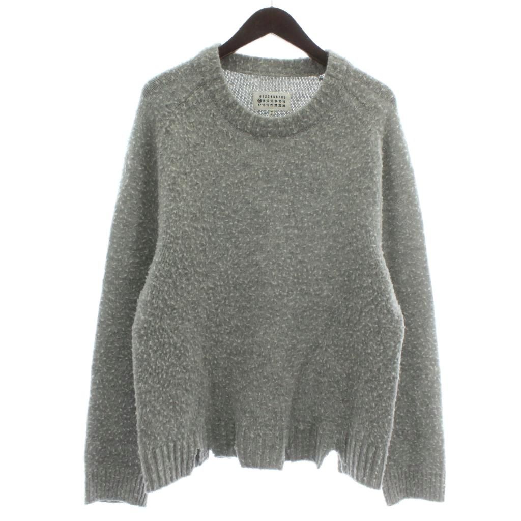 メゾンマルジェラ 10 Maison Margiela 19 AW ニット セーター ウール 長袖 ピリング加工 クルーネック L グレー S 16780 XZ