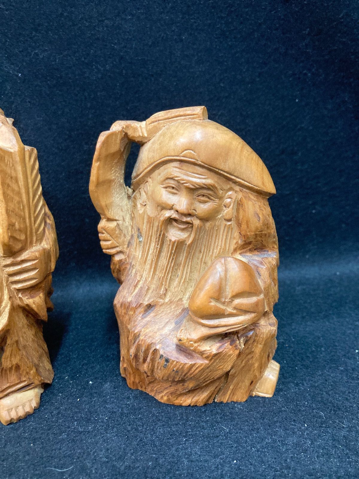 木彫り 七福神 寿老人 大黒天 恵比寿天 3体セット 縁起物 置物 - メルカリ