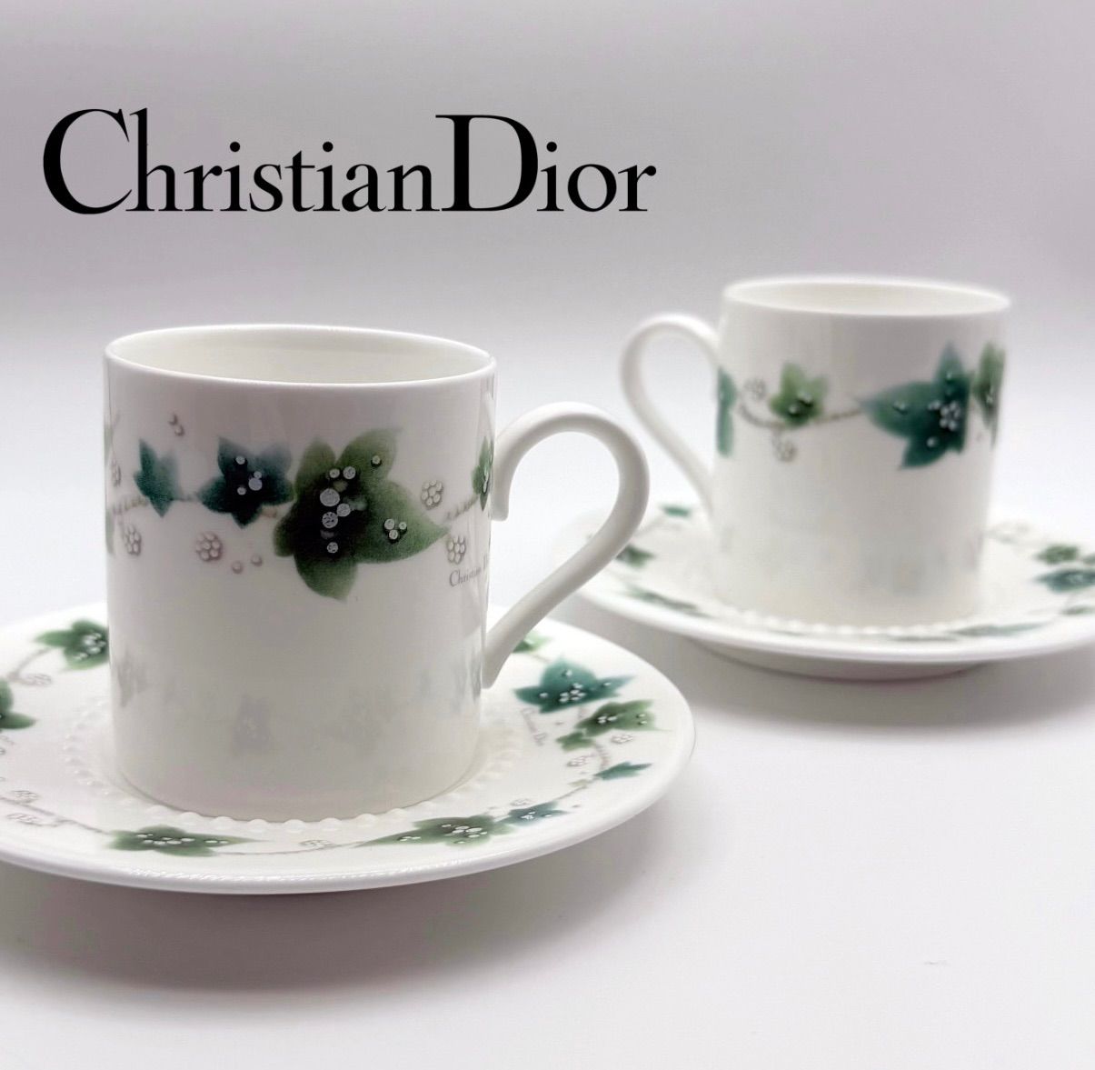 クリスチャンディオール ミリラフォーレ カップソーサーセット&大皿2枚　新品 Christian Dior ミリラフォーレ スズラン 2客用 - メルカリ