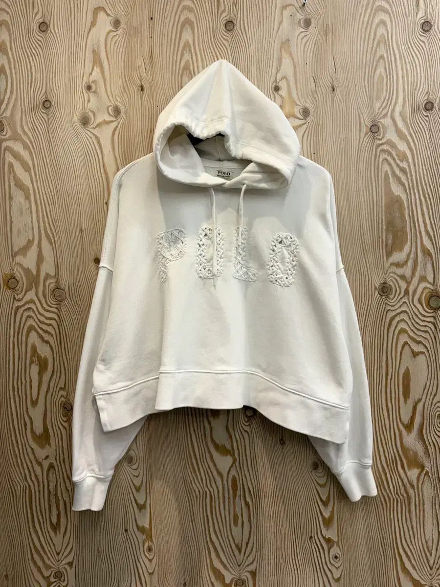 ポロラルフローレン ニットロゴ クロップドフーディー