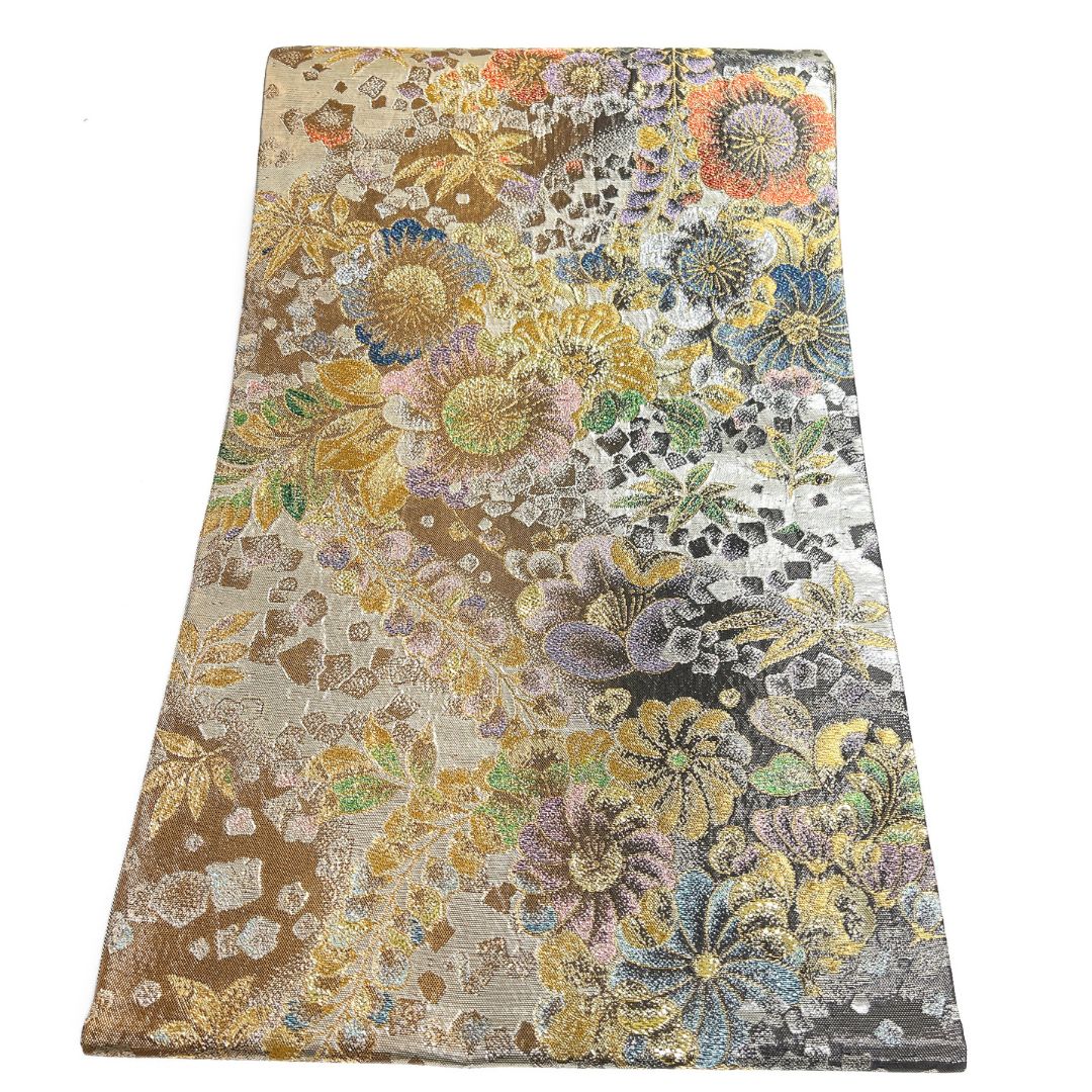 袋帯 辻ヶ花 金糸 銀糸 藤 竹 色紙散らし 着物 123b d ms - メルカリ 袋帯 辻ヶ花 金糸 銀糸 藤 竹 色紙散らし 着物 123b d ms - メルカリ
