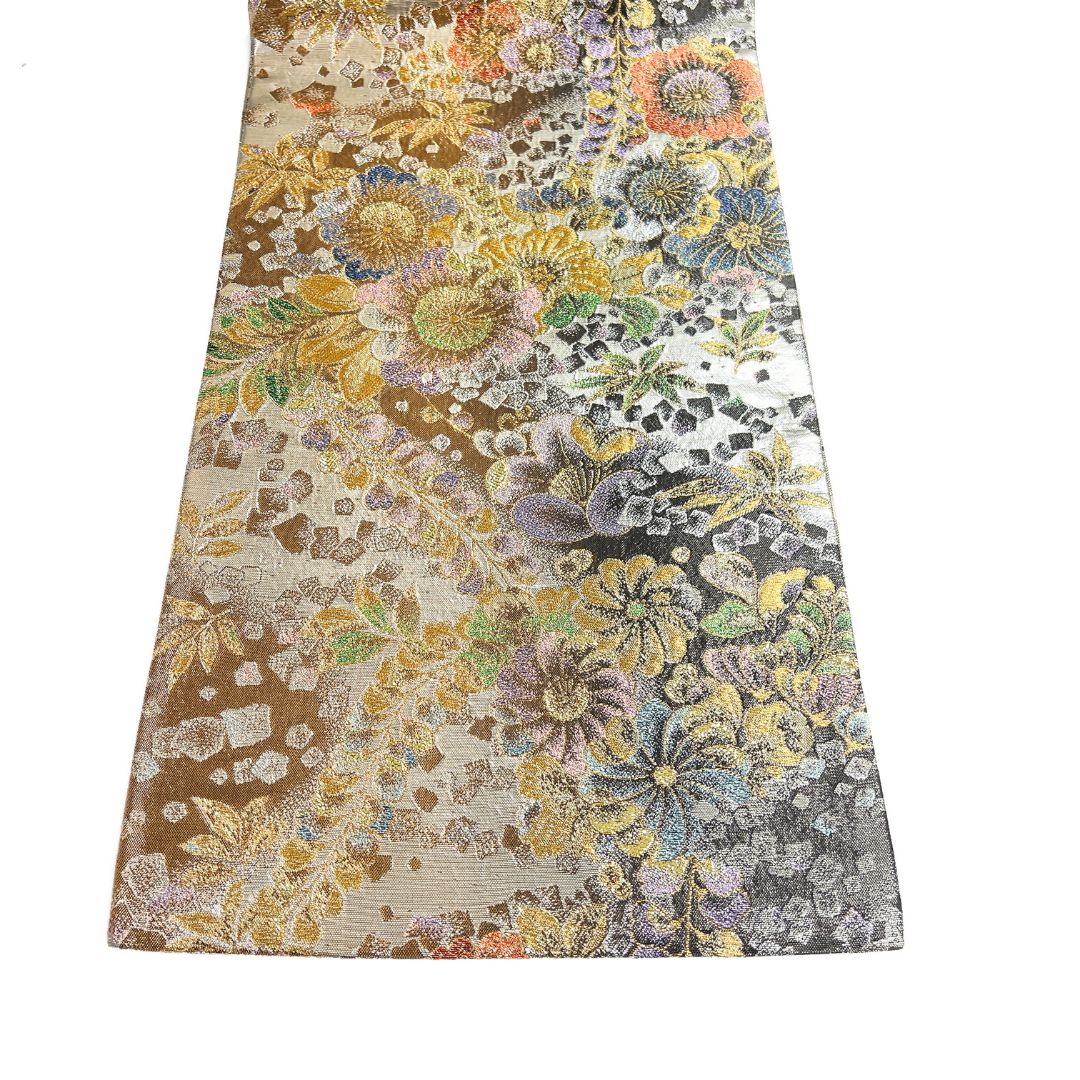 袋帯 辻ヶ花 金糸 銀糸 藤 竹 色紙散らし 着物 123b d ms - メルカリ