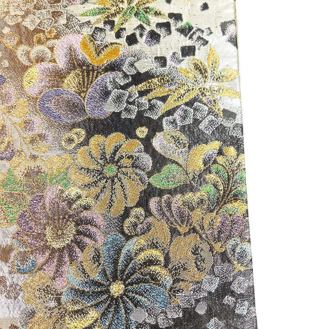 袋帯 辻ヶ花 金糸 銀糸 藤 竹 色紙散らし 着物 123b d ms - メルカリ 袋帯 辻ヶ花 金糸 銀糸 藤 竹 色紙散らし 着物 123b d ms - メルカリ