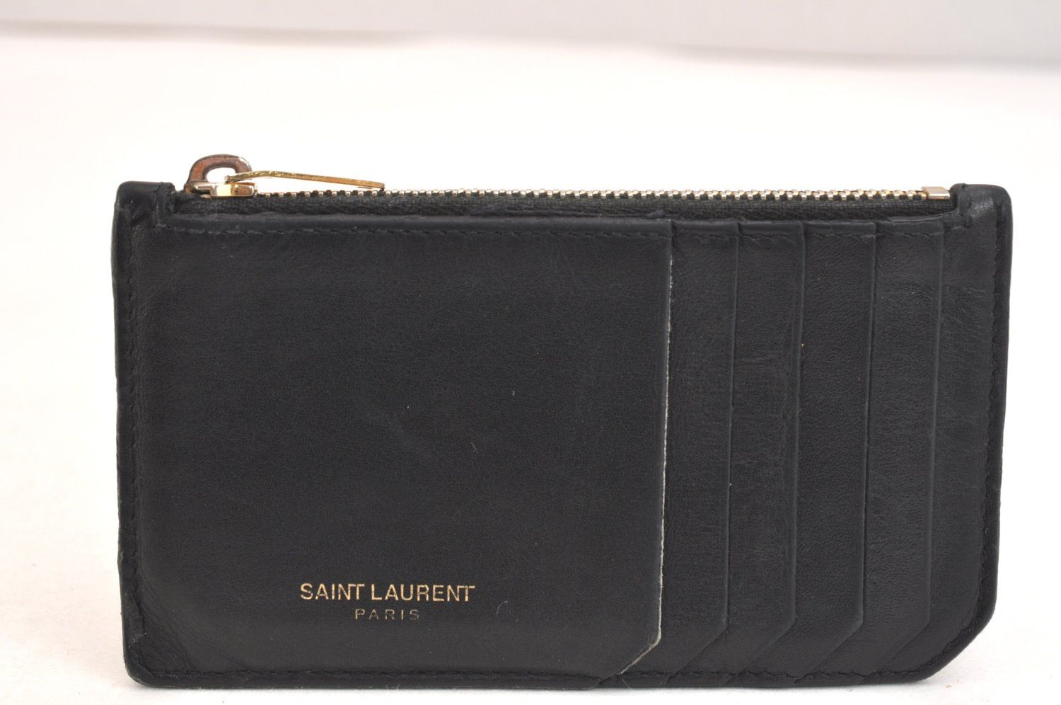 SAINT LAURENT サンローラン ヴィンテージ カード コインケース 財布 レザー 458589 ブラック 5094 N