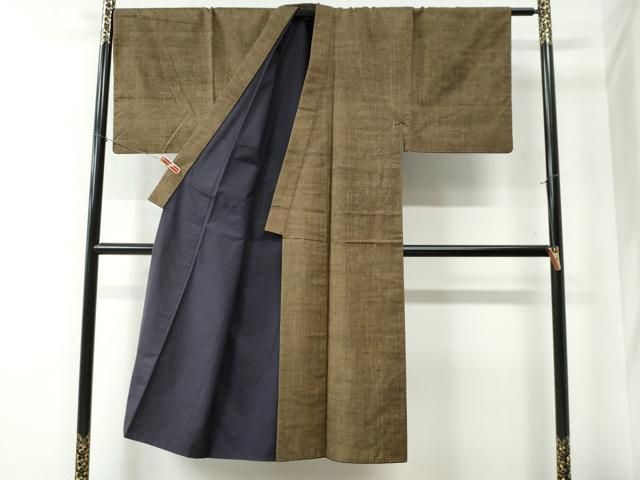 平和屋着物 男性 紬 アンサンブル 縞 正絹 yc