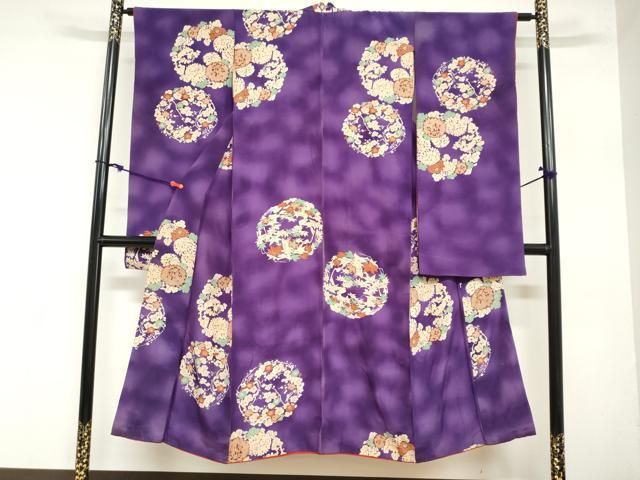 平和屋着物∵アンティーク 大正ロマン 女の子 十三参り 子供 祝着 草花丸文 ud