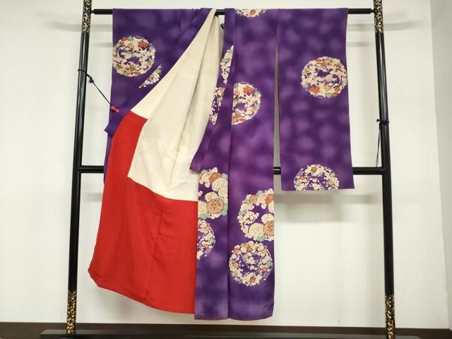 平和屋着物∵アンティーク 大正ロマン 女の子 十三参り 子供 祝着 草花丸文 ud