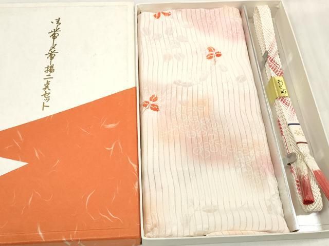 平和屋着物 夏物 和装小物 帯締め 帯揚げセット 縦絽 絞り 萩 zzz