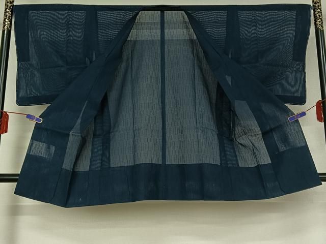 平和屋着物 道行コート スリーシーズン 春夏秋 塵除け 留紺色 正絹 jh