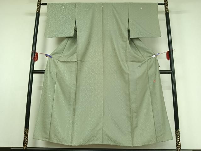 平和屋着物 上質な小紋 単衣 作家物 花唐草文 正絹 jh