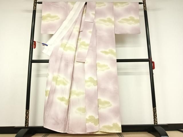  平和屋着物 上質な小紋 単衣 雲取り文 暈し染め 正絹 jh 小紋 着物